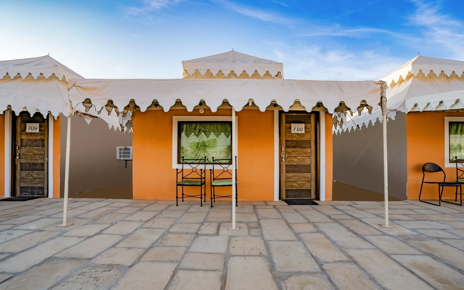 Tent cottages with private verandas