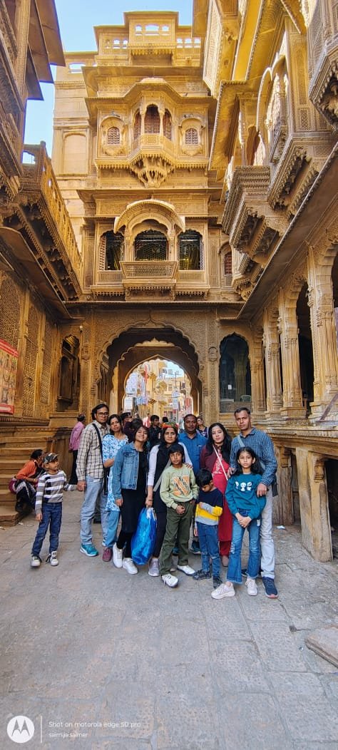 Family group in the haveli lanes