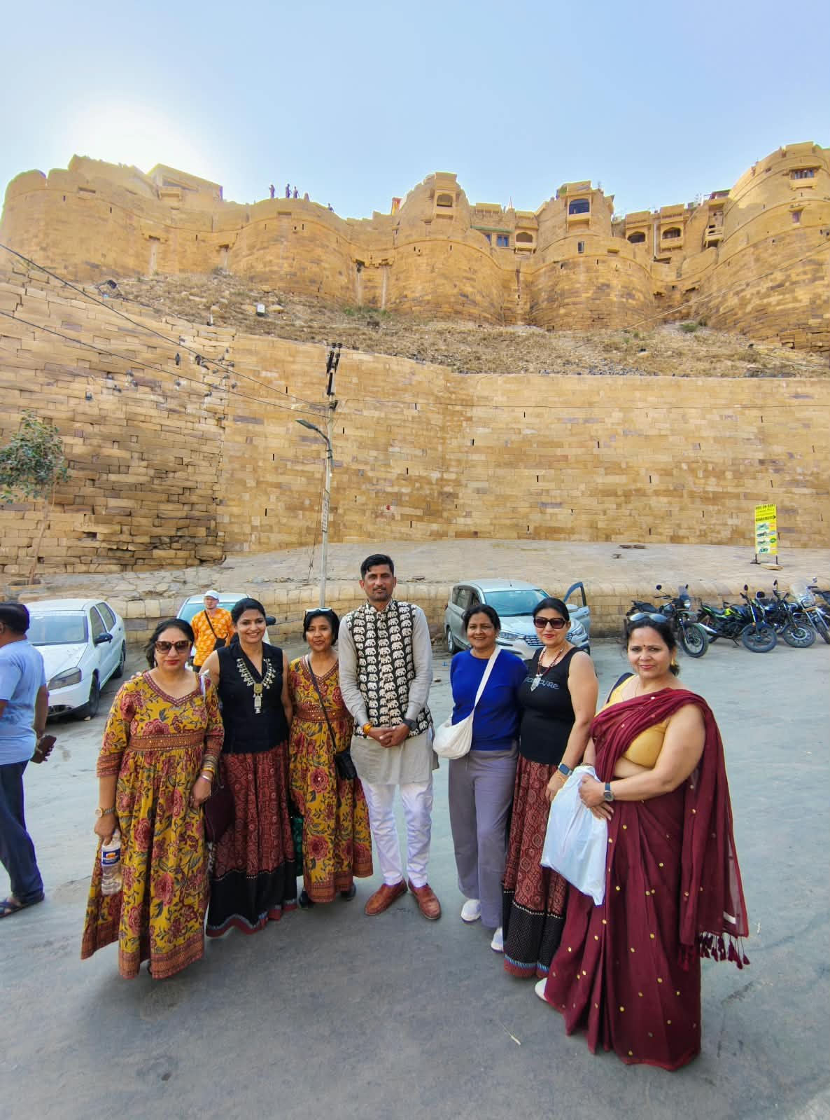 Saim with a group below the fort