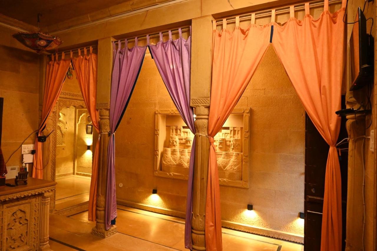 Curtained lounge area